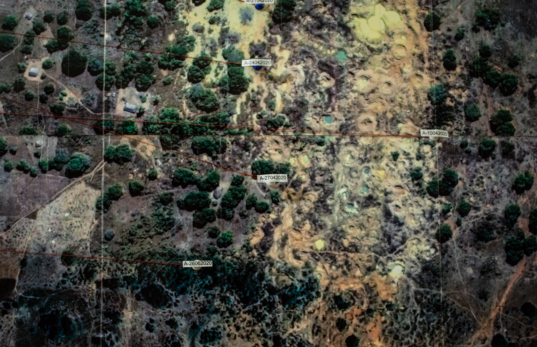 Satellite view of a Paraíba mine in Mozambique