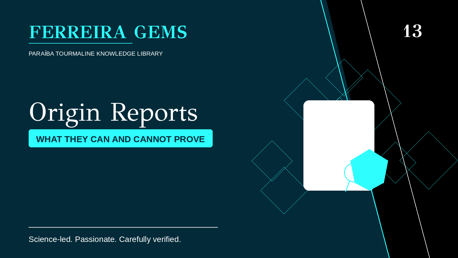 Origin Reports: What They Can and Cannot Prove