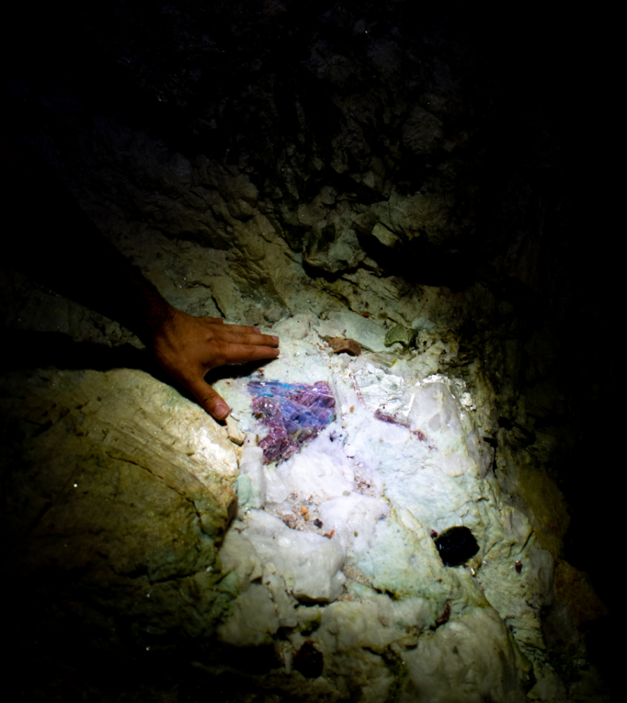 Paraiba Tourmaline in Rock Matrix