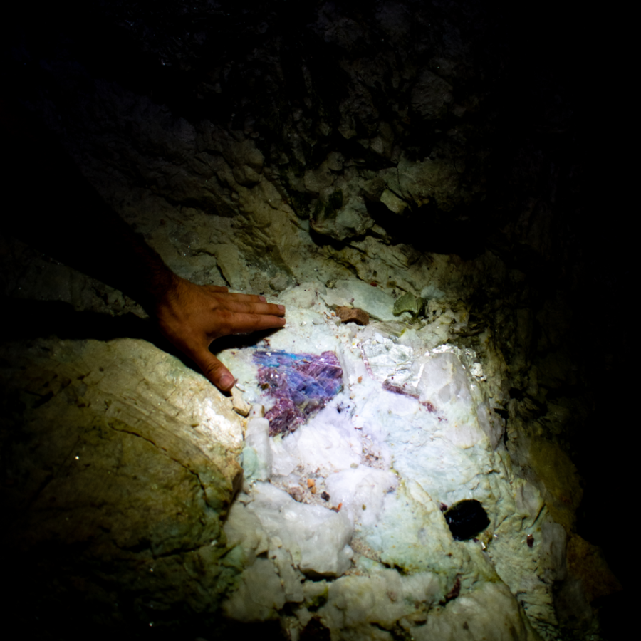 Paraiba Tourmaline in Rock Matrix